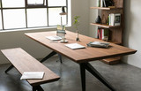 实木美式仿旧铁艺咖啡桌茶几创意办公桌铁艺桌腿复古餐桌会议桌