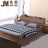 新款韩式现代简约板式床酒店双人榻榻米储物木质拼接大床包邮安装
