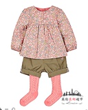 【代购】英国Mothercare正品童装新款女童学院风衬衫+短裤+连裤袜