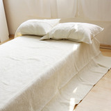 纯棉空调被 美式绗缝被全棉水洗被床盖三件套白色床品床单送枕套