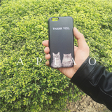 韩国喵星人挪威森林猫和小伙伴iPhone6s plus酷酷黑手机壳三星