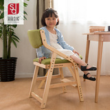 2016原木欧式升降椅子实木学习靠背椅可升降书桌餐椅小学生儿童椅
