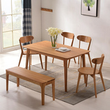 北欧实木餐桌 白橡木餐桌椅组合小户型现代简约饭桌宜家日式餐桌