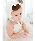 婴儿帽子春夏0-3-6个月女宝宝夏季遮阳帽女童公主帽太阳帽小孩帽