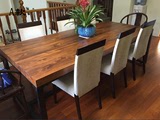 美式复古实木家具工业做旧铁艺餐桌设计师办公桌松木会议桌工作台