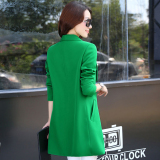 韩国2016春夏女薄款女士风衣绿色中长款 大码气质韩版女春装外套