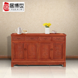 新中式红木家具缅甸花梨木餐边柜 大果紫檀卧室储物柜四门茶水柜