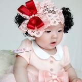 韩版女宝宝新款发带 女童儿童公主发饰头饰韩国婴儿假发刘海拍照