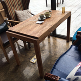 漫桌椅咖啡组合老榆木餐桌椅咖啡厅4人6人桌子胡桃里实木家具定制
