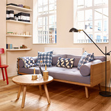 北欧实木布艺沙发组合可拆洗 布沙发小户型双人三人日式宜家沙发