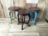 仿古做旧全实木榆木古典中式雕刻圆凳/餐凳换鞋凳梳妆凳床头凳