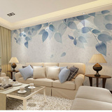 北欧宜家手绘地中海树叶花卉欧式壁画壁纸客厅卧室电视背景墙纸
