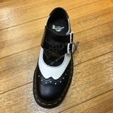 Dr.Martens香港代购2016秋季新款黑白双搭扣低帮鞋21428009