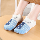 5双装 韩版故事袜子女短袜低帮浅口隐形硅胶防滑袜子女纯棉短筒袜