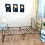 不锈钢床 欧式家具双人床1.8米 1.5米 单人床 铁艺床架/可定制304