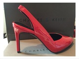 【专柜代购】￼ CHARLES&KEITH红色细跟高跟鞋小ck性感舒服凉鞋