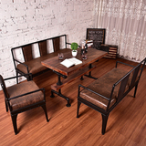 美式复古铁艺沙发椅咖啡厅网咖卡座长椅子客厅单双三人座椅工业风
