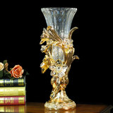大号欧式透明水晶玻璃花瓶奢华水培花插客厅玄关装饰摆件落地花瓶