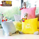 毛绒玩具布布熊单人睡觉抱枕头靠枕靠垫坐垫椅垫大号玩偶创意礼品
