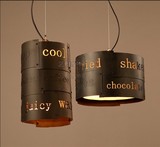 loft个性吊灯复古咖啡厅创意英文餐厅吧台酒吧过道铁艺装饰吊灯