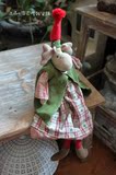 美式乡村布艺手工麋鹿小鹿子复古做旧玩偶布娃娃