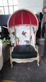 美式新古典高背椅实木太空椅 法式时尚单人老虎椅酒店沙发椅