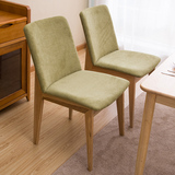 北欧简约全实木白蜡木餐椅 现代日式布艺创意休闲设计凳餐厅椅