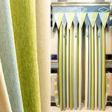 现代清新地中海简约客厅卧室成品定制韩式简欧条纹雪尼尔窗帘包邮