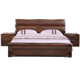 特价全实木床金丝黑胡桃木床高箱储物1.8米1.5米双人床中式实木床