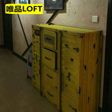 唯品 复古铁皮斗柜铁柜美式集装箱工业风LOFT抽屉柜文件柜收纳柜