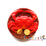【满38包邮】出口日本 3D立体柠檬果盘螃蟹创意磁贴手绘冰箱贴