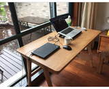 日式简约书桌宜家北欧书桌 胡桃色书桌 实木书桌学习桌简约电脑桌