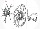 禧玛诺中锁碟片碟刹片安装拆卸套筒工具山地自行车飞轮拆装卡飞