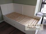 美式实木床沙发床宜家多功能坐卧两用床组合推拉床木质储物床定做