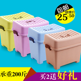 儿童玩具塑料储物箱收纳板凳日本时尚超大容量家居凳子手提包邮