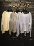 moussy/2016春季新款V领纯色螺纹针织衫毛衣正品专柜代购70-1250