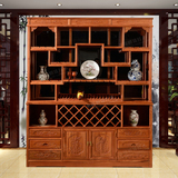 红木中式酒柜欧式陈列柜非洲花梨木现代客厅高档玻璃隔断柜玄关柜