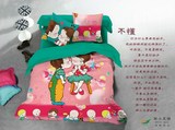 卡通情侣可爱结婚女孩床上用品四件套纯棉韩国公主被套床单双人床
