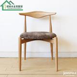 欧式现代简易纯橡木餐椅 儿童实木布艺餐椅 家用时尚木餐桌椅组合