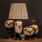 美式乡村复古欧式样板间客厅花瓶摆件家居软装陶瓷储物罐台灯饰品