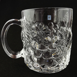 创意玻璃茶杯带把刻花玻璃水杯家用泡茶啤酒杯加厚无铅无盖耐热