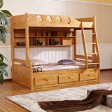 柏木家具全实木儿童上下子母床带护栏扶梯 简约双层高低床儿童床