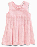 英国代购NEXT进口童装 16夏新女宝宝粉色花边无袖背心针织连衣裙