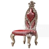 欧式新古典创意形象椅设计师摄影个性实木雕花休闲椅会所梳妆椅