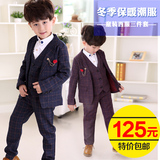 男童西装套装春秋韩版宝宝儿童马甲礼服3-5岁春装外套西服三件套