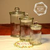 鼎丰水精灵茶叶罐储物罐直筒玻璃杂物密封罐带盖玻璃调味瓶蜂蜜罐