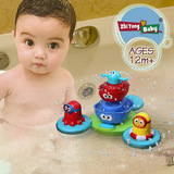 豪华电动喷水小船 宝宝戏水龙头叠叠乐喷泉花洒 婴儿童洗澡玩具