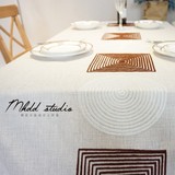 棉花大盗[ 刺绣 ]桌布简约现代欧式茶几盖巾长方形 北欧圆桌台布