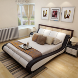 适宜居皮床软床皮艺床1.8米双人婚床可定制真皮床小户型皮床