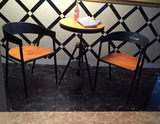 实木铁艺休闲餐桌椅组合酒吧阳台桌椅创意咖啡厅小圆桌三件套装